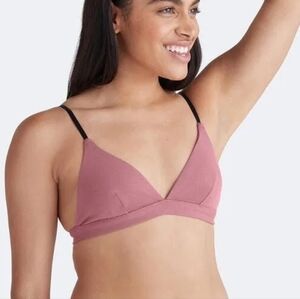 MeUndies Feel Free Triangle Bra Wireless Bralette Pink Wire Free Lingerie